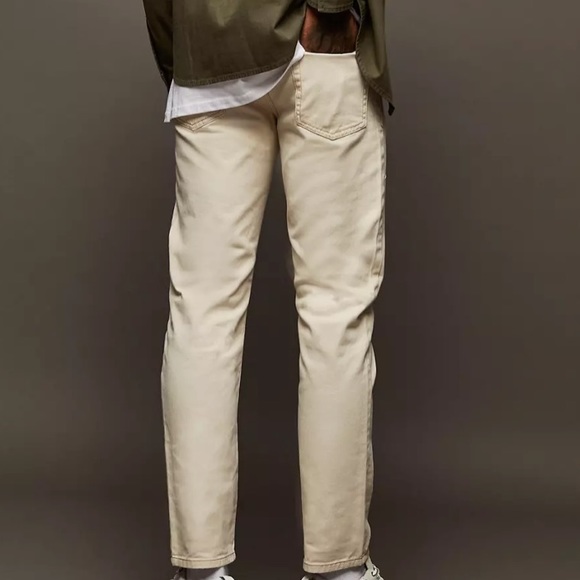 NWT! W34xL34 TopMan straight leg jeans cream color - Picture 4 of 10